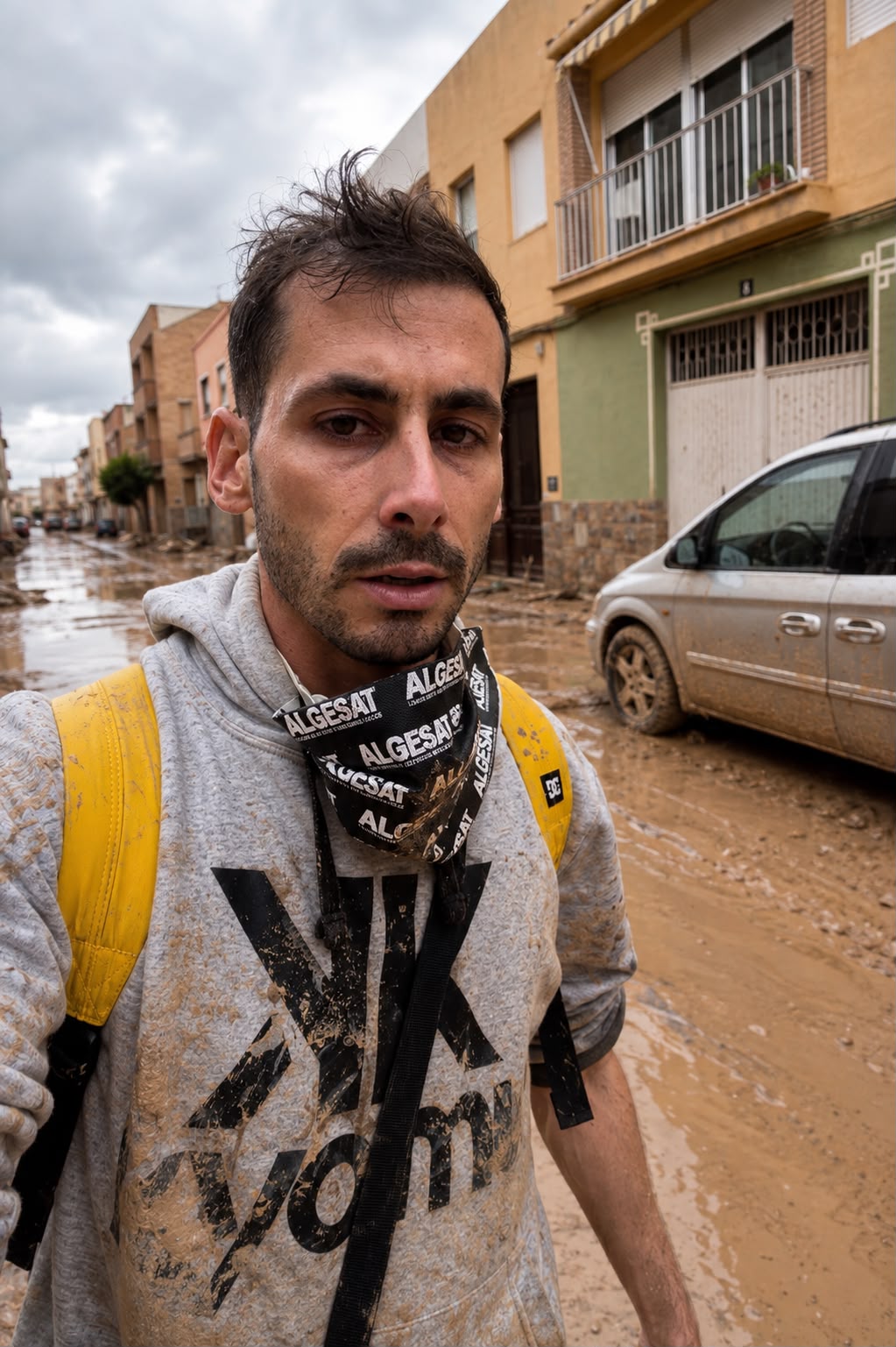 Samir Rojas en Algemesí tras la DANA de octubre de 2024